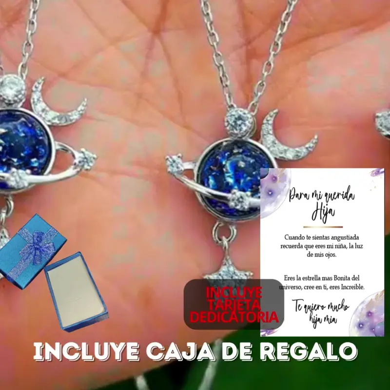 Miniatura 6 de Collar Galaxia Azul +TARJ-HIJA +CajaR SP